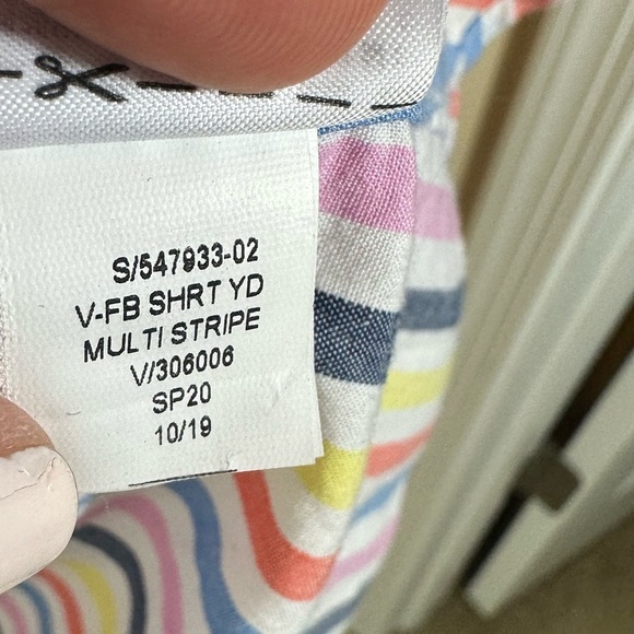 Gap button down stripe 100% cotton bright poplin shirt size L - Picture 6 of 7